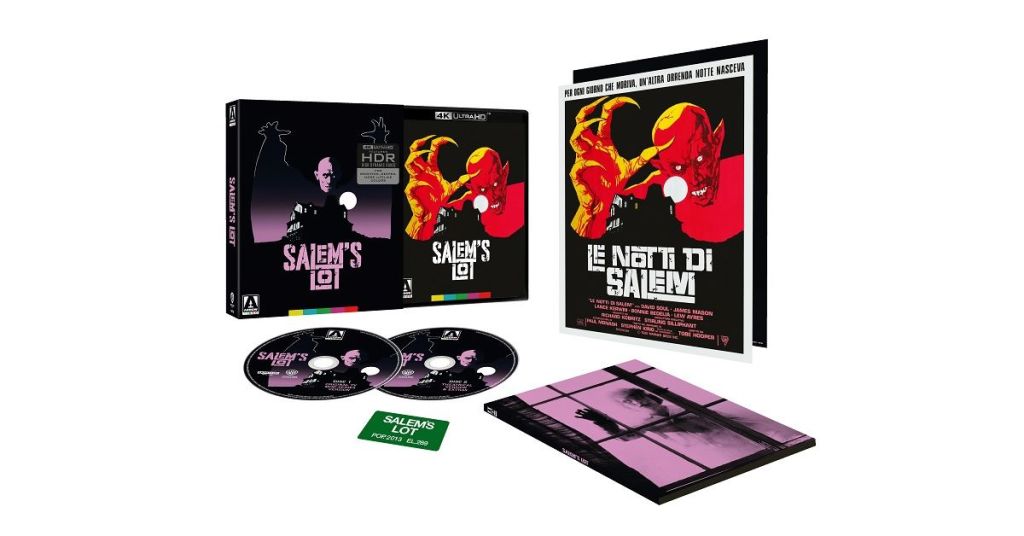 4K UHD Blu-ray Limited Edition of 'Salem's Lot' featuring artwork and two discs, alongside a booklet and promotional materials.
