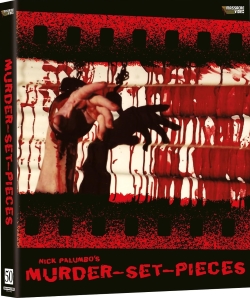 DVD cover for 'Murder-Set-Pieces' featuring bloody handprints and dark, stylized graphics.