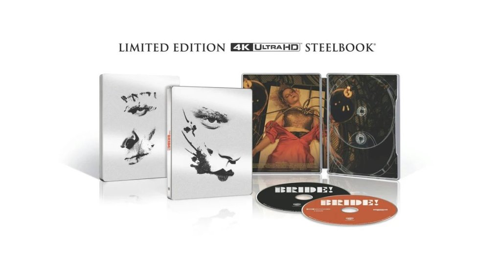 Limited edition 4K Ultra HD Steelbook package featuring two discs, with artistic cover designs and a prominent image of a character.