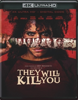 DVD cover for the movie 'They Will Kill You', featuring a dark and dramatic design with a central figure and split images of various characters.